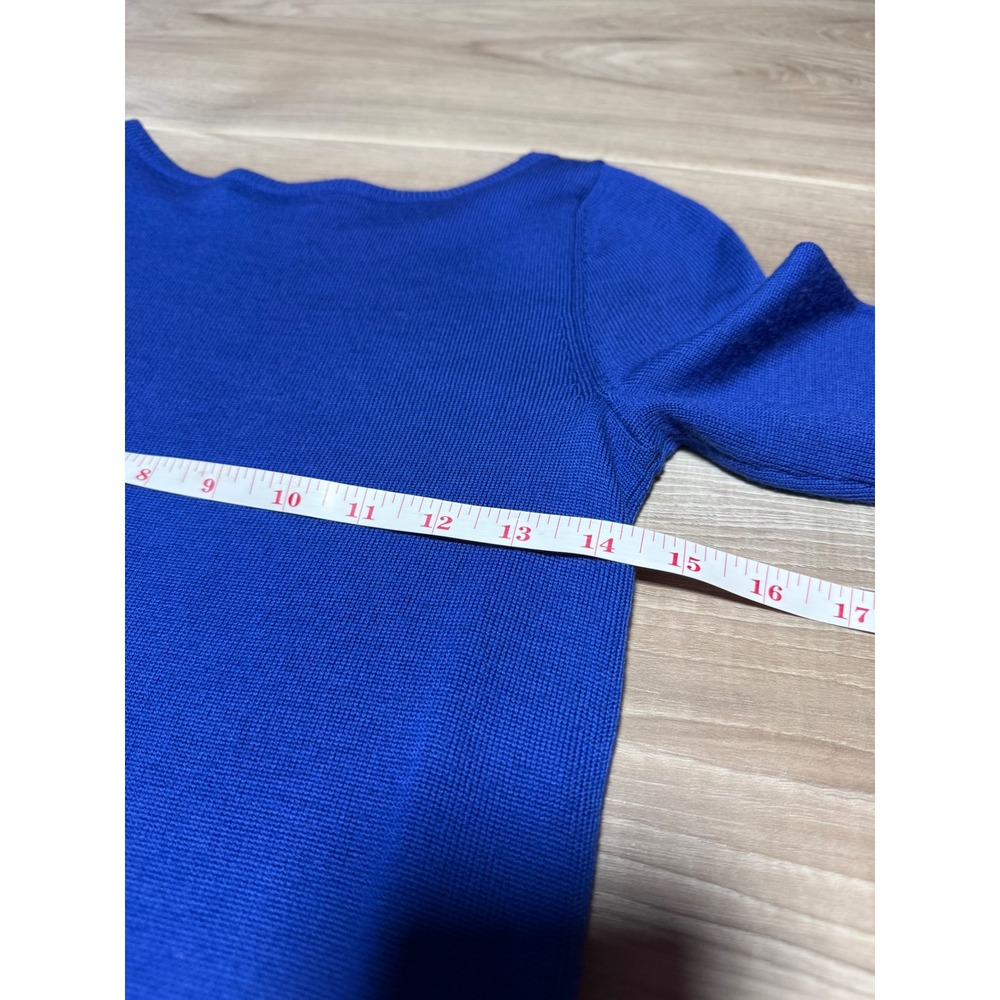 Lilly Pulitzer Sweater Dress Womens XS‎ Blue Merino Wool Ruffle Cuff Hem 24394 - Picture 12 of 12